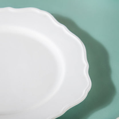 Riona Flower Ceramic Dinner Plate White 9 Inch