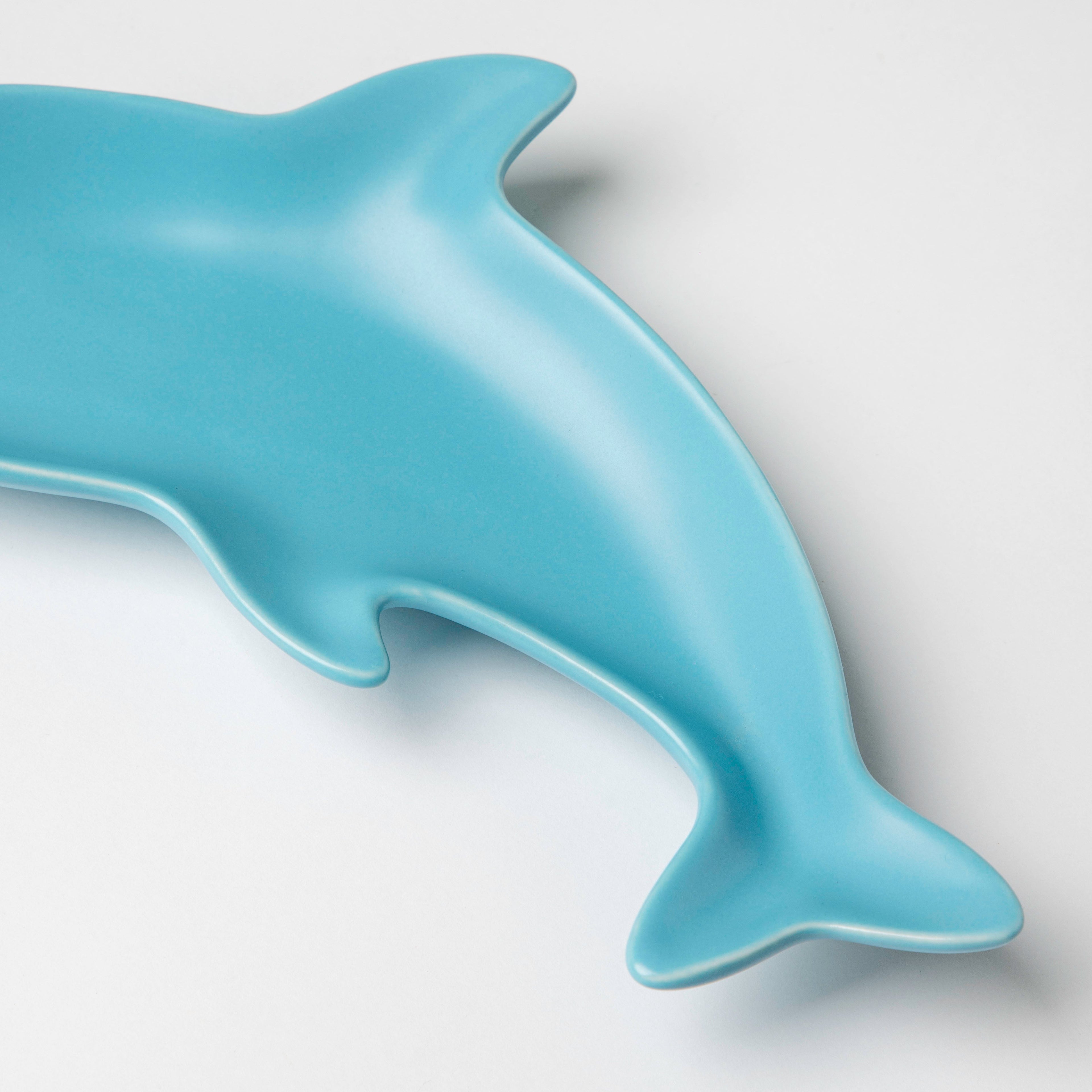 Ocean Blue Dolphin Snack Plate 8 Inch