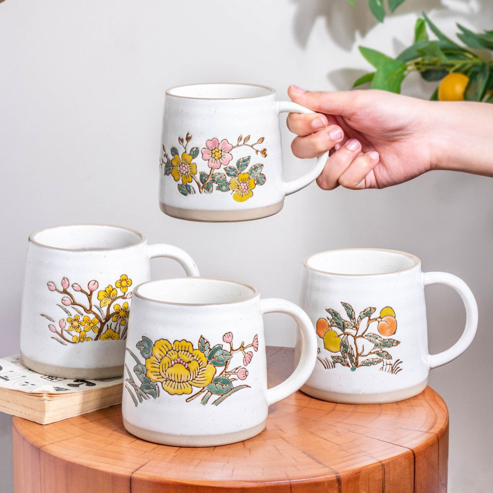 Floral Tulip Ceramic Mug 350 ml