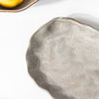 Eclectic Stoneware Long Plate Grey 11.5 Inch