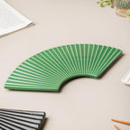 Ogi Fan Ceramic Platter Green