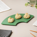 Ogi Fan Ceramic Platter Green