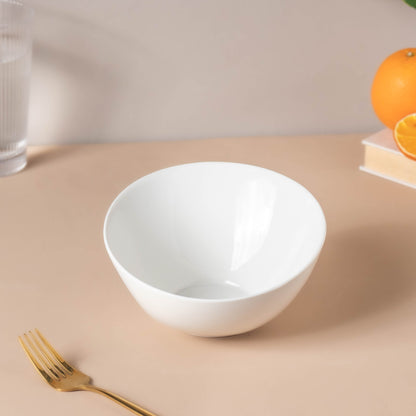 Riona Ceramic Round Noodle Bowl White 400 ml