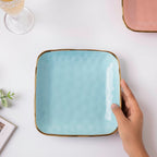 Blue Jay Square Snack Plate 8 Inch