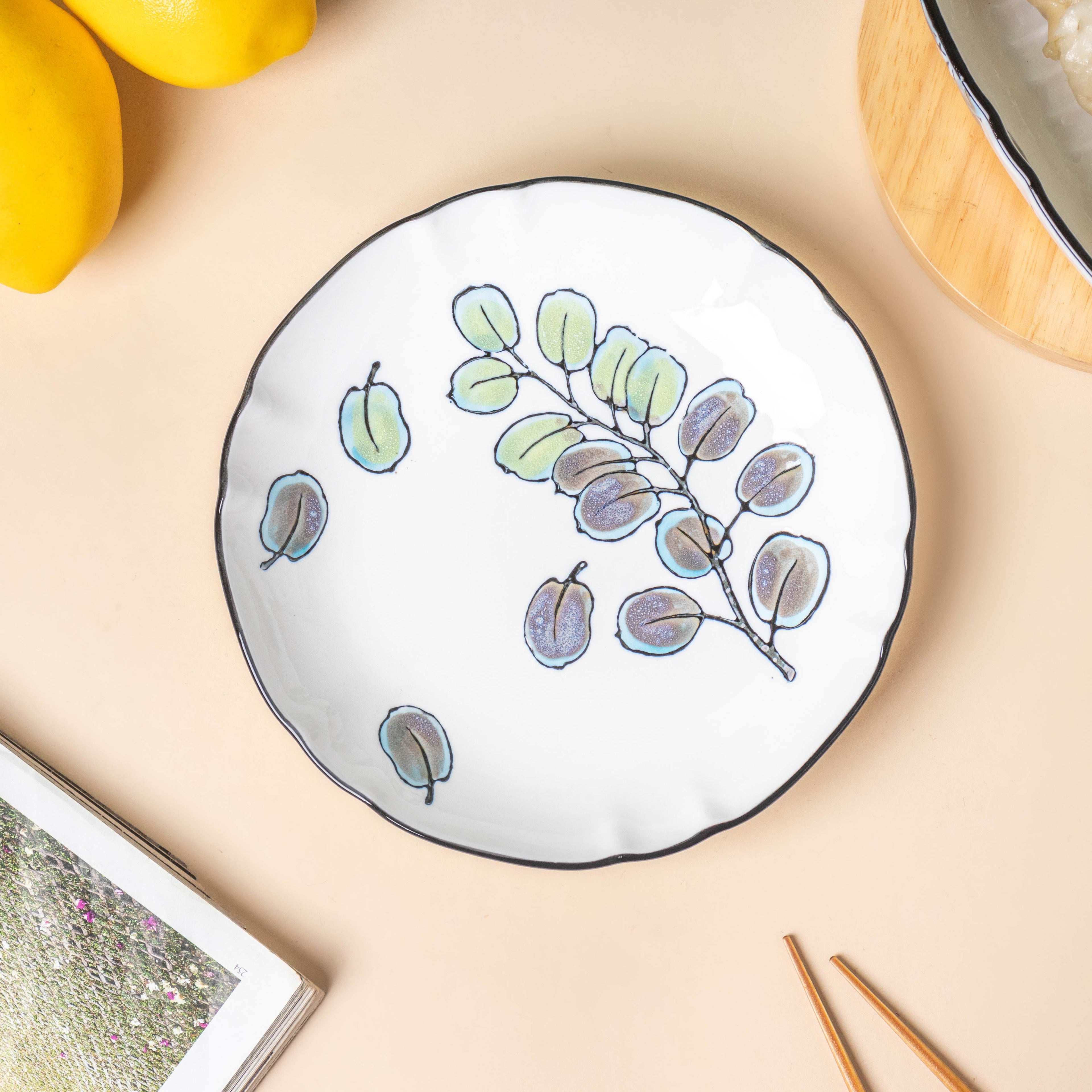 Aspen Leaves Snack Plate 7.5 Inch