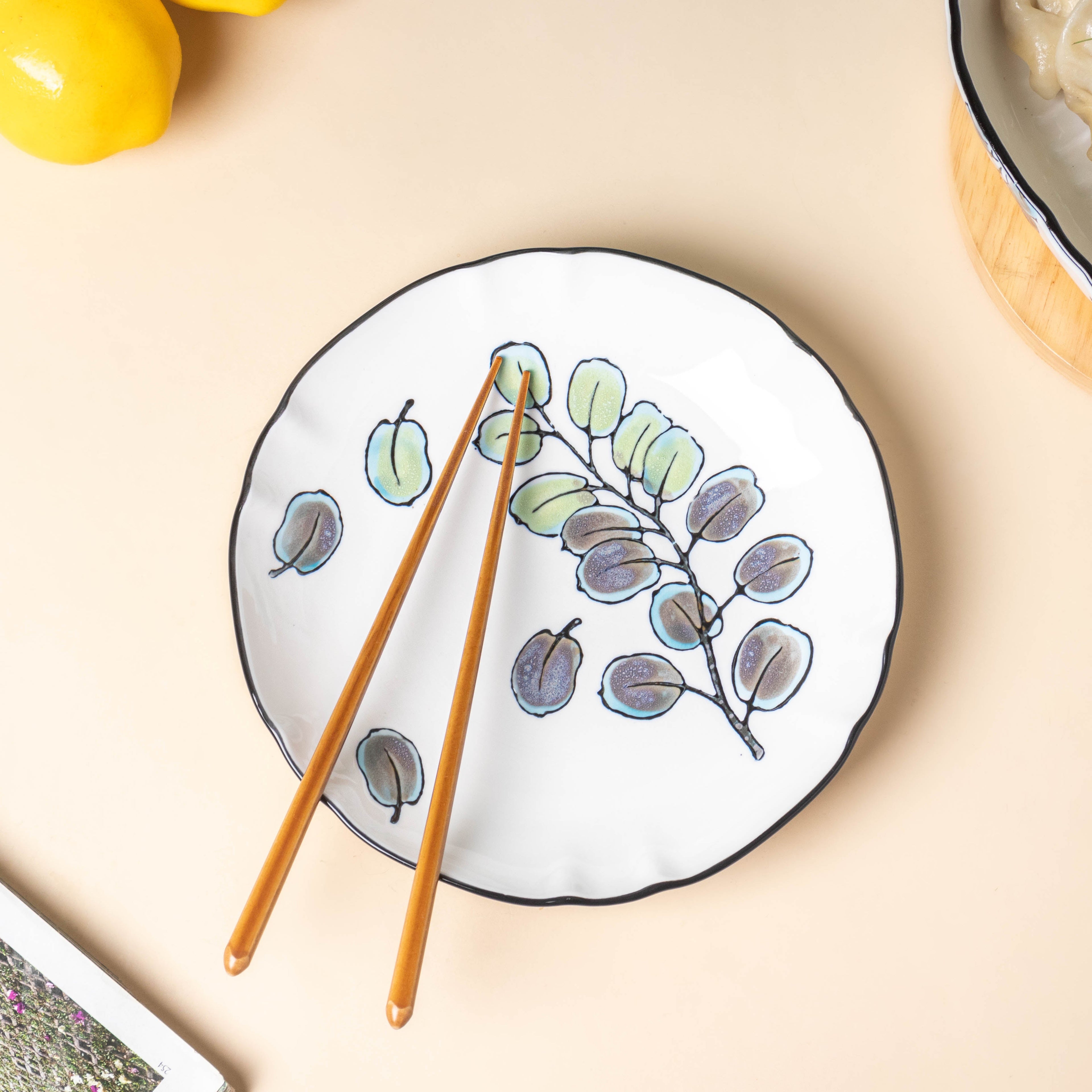 Aspen Leaves Snack Plate 7.5 Inch