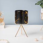 Cacti Frame Marble Ceramic Planter Black