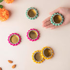 Decorated Tealight Holders Gift Set Of 6