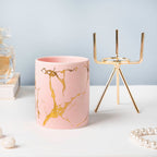 Auric Marble Pink Planter with Stand Large