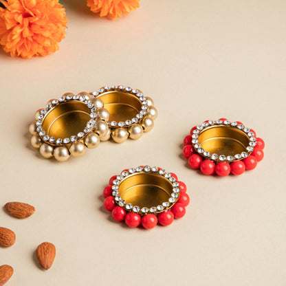 Decorated Tealight Holders Gift Set Of 4