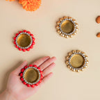 Decorated Tealight Holders Gift Set Of 4