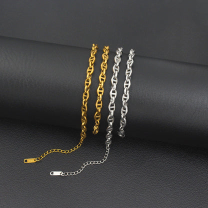 Silver D-Link Chain Bracelet