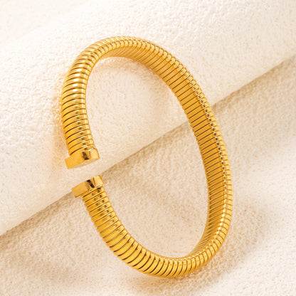 Chunky Ribbed Stretch Cuff Bracelet