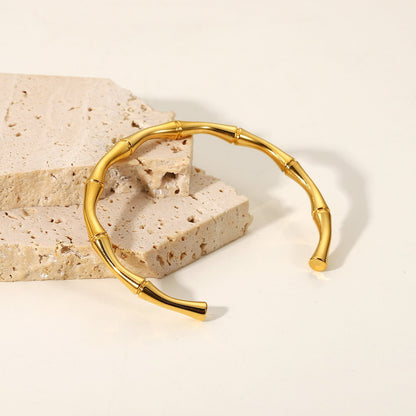 Gold Bamboo Cuff Bracelet