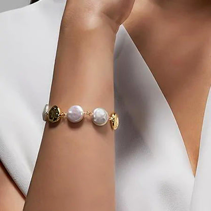 Flat Pearl Ball Chain Bracelet