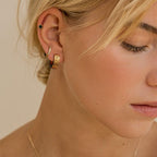 Chic Golden Stud And Hoop Earring Set