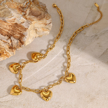 Chunky Heart Chain Necklace