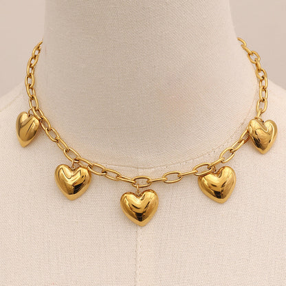 Chunky Heart Chain Necklace
