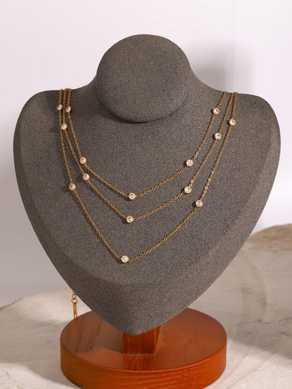 Glittering Diamond Layered Necklace