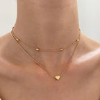 Delicate Gold Heart Layered Necklace