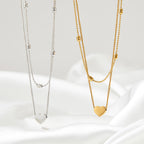 Delicate Silver Heart Layered Necklace