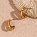 Double Layer Half Stud Earrings