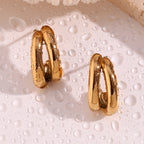 Double Layer Half Stud Earrings