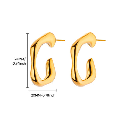 G Shape Hoop Earrings