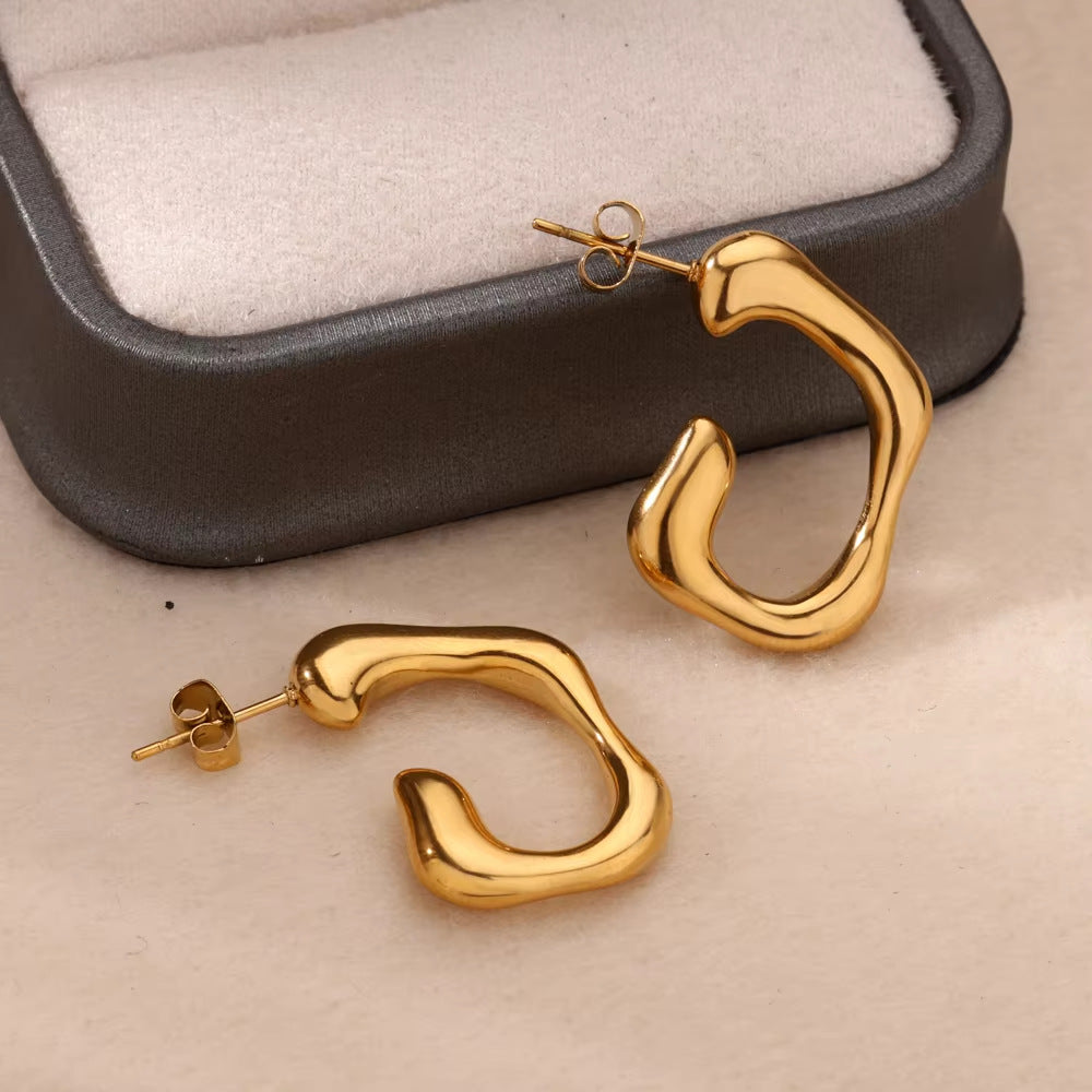 G Shape Hoop Earrings