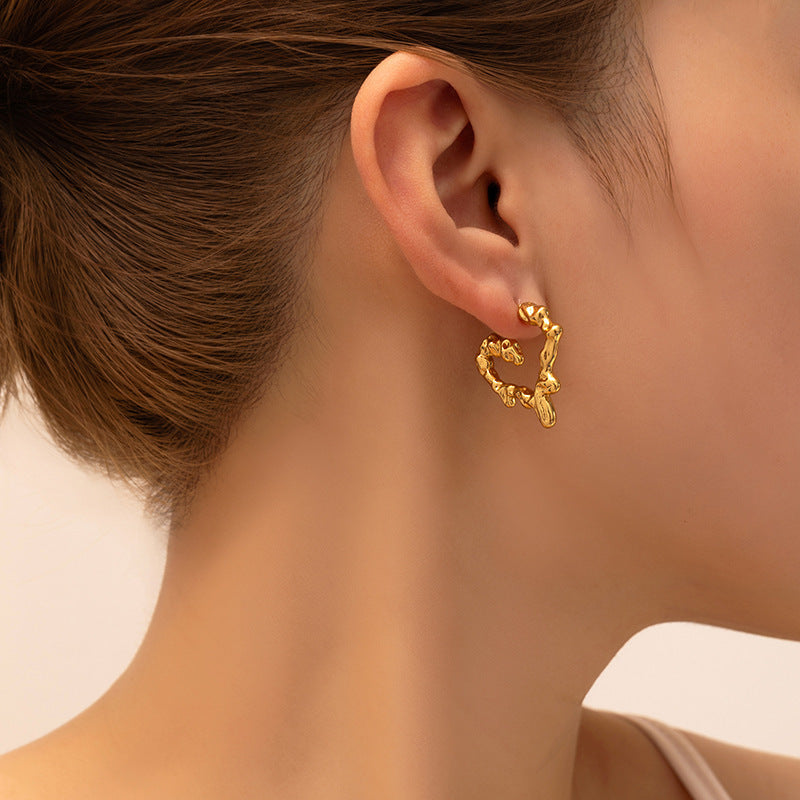 Dripping Heart Hoop Earrings