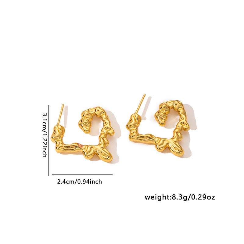 Dripping Heart Hoop Earrings