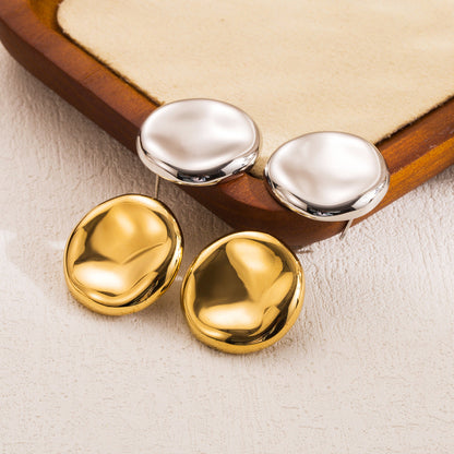 Classic Round Silver Stud Earrings