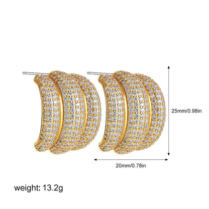 Triple C Diamond Stud Earrings