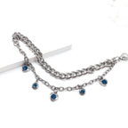 Double Chain Blue Charm Bracelet