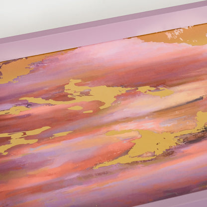 Impressionism Sky Art Tray Set Of 2 Mauve