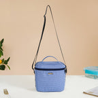 Insulated Lunch Bag And Glass Lunch Box Hamper Blue