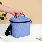 Insulated Lunch Bag And Glass Lunch Box Hamper Blue