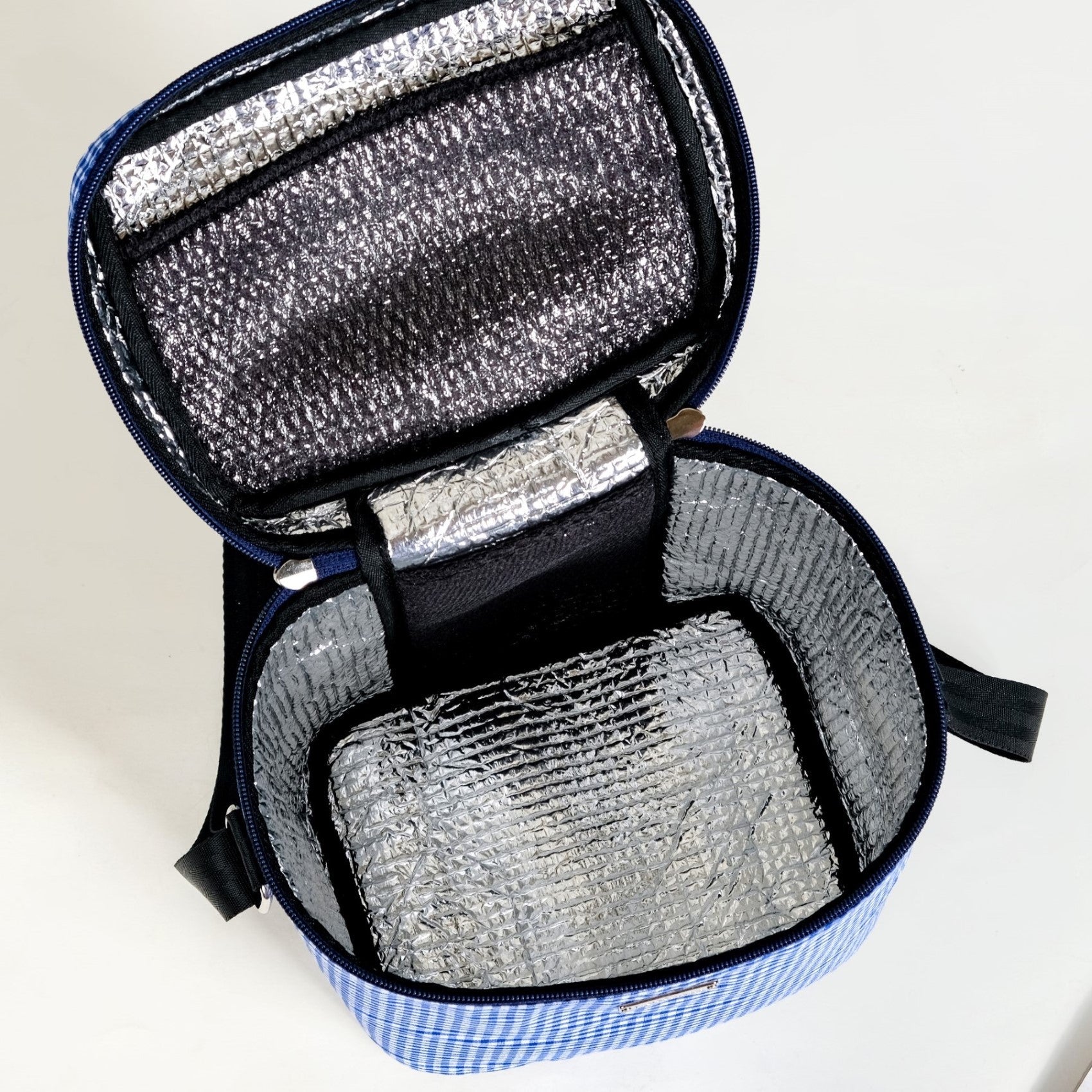 Insulated Lunch Bag And Glass Lunch Box Hamper Blue