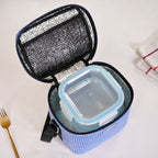 Insulated Lunch Bag And Glass Lunch Box Hamper Blue