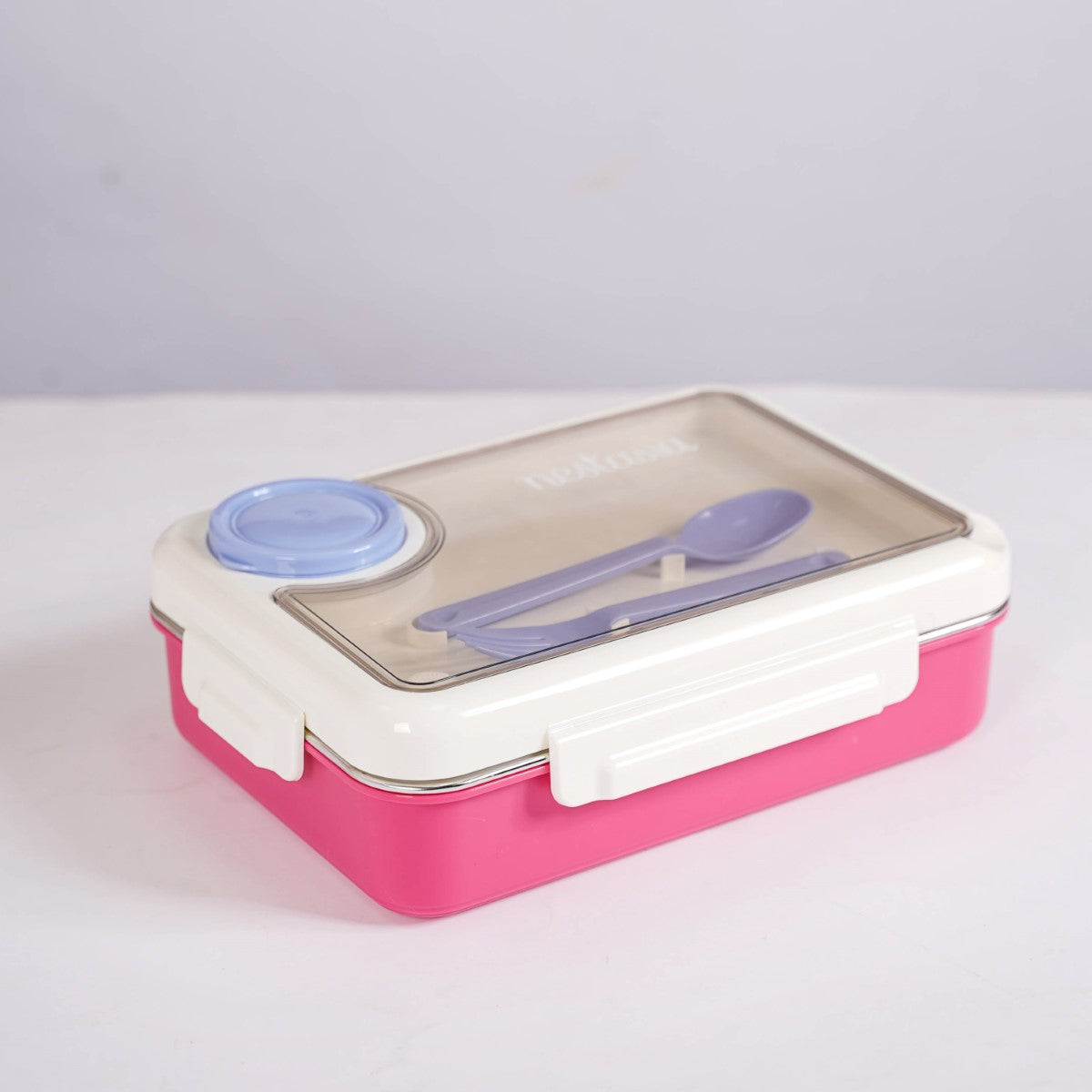 Bento Pink 4 Grid Stainless Steel Lunch Box For Office 950ml