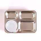 Bento Pink 4 Grid Stainless Steel Lunch Box For Office 950ml
