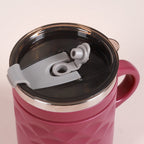 Portable Coffee Mug With Lid Set Of 2 Magenta 400ml