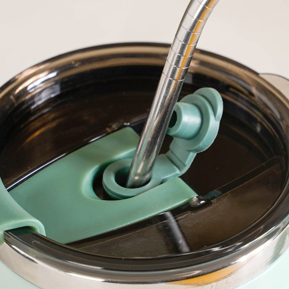 Couples Coffee Mug With Lid Set of 2 Mint Green 400ml