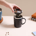 Portable Travel Mug For Couples Set Of 2 Black 400ml