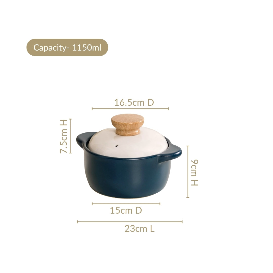 Cera Korean Stew Pot With Lid Teal 1150ml