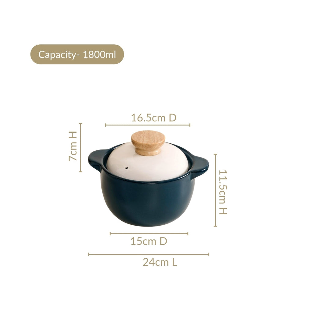 Cera Cooking Pot With Lid Teal 1800ml