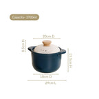 Cera Deep Ceramic Stew Pot Teal 3700ml