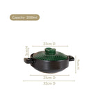 Botanica Ceramic Casserole Cooking Pot Green 2000ml