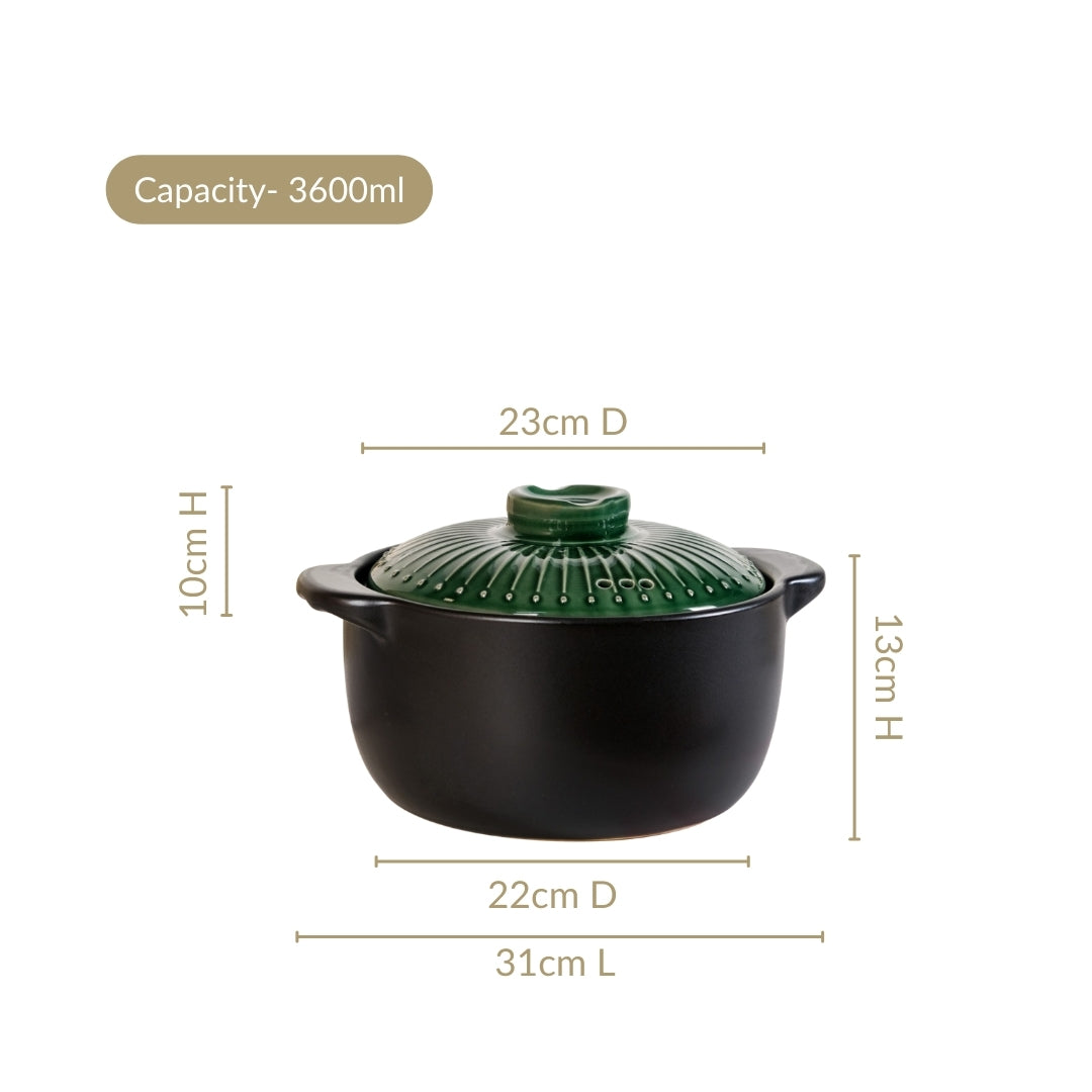 Botanica Japanese Ceramics Cooking Pot With Lid 3600ml