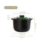 Botanica Ceramic Cooking Pot With Lid Green 5700ml